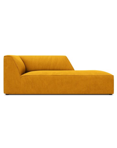 Chaise Longue Droit Velours Côtelé Sao jaune - 181x93x69 cm