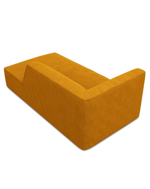 Chaise Longue Droit Velours Côtelé Sao jaune - 181x93x69 cm