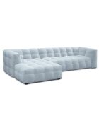 Canapé D'Angle Gauche Velours Vesta 5 Places bleu clair - 320x170x68 cm