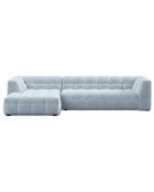 Canapé D'Angle Gauche Velours Vesta 5 Places bleu clair - 320x170x68 cm