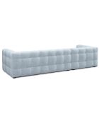 Canapé D'Angle Gauche Velours Vesta 5 Places bleu clair - 320x170x68 cm