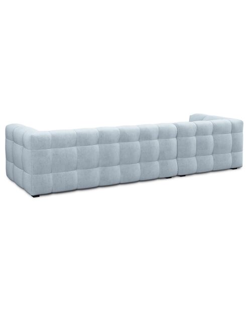 Canapé D'Angle Gauche Velours Vesta 5 Places bleu clair - 320x170x68 cm