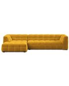 Canapé D'Angle Gauche Velours Vesta 5 Places jaune - 320x170x68 cm