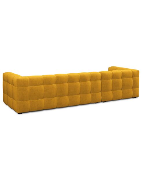Canapé D'Angle Gauche Velours Vesta 5 Places jaune - 320x170x68 cm
