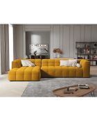 Canapé D'Angle Gauche Velours Vesta 5 Places jaune - 320x170x68 cm