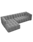 Canapé D'Angle Gauche Velours Vesta 5 Places grise - 320x170x68 cm