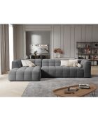Canapé D'Angle Gauche Velours Vesta 5 Places grise - 320x170x68 cm