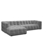 Canapé D'Angle Gauche Velours Vesta 5 Places grise - 320x170x68 cm