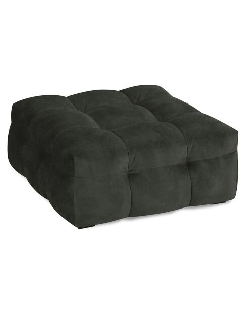 Pouf Velours Vesta gris foncé - 90x90x42 cm