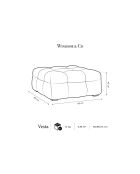 Pouf Velours Vesta gris foncé - 90x90x42 cm