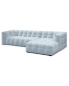 Canapé D'Angle Droit Velours Vesta 5 Places bleu clair - 320x170x68 cm