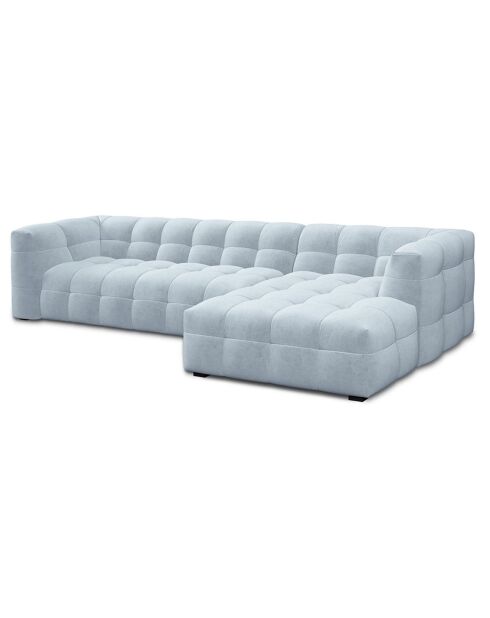 Canapé D'Angle Droit Velours Vesta 5 Places bleu clair - 320x170x68 cm