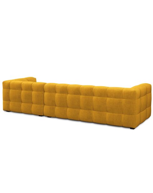 Canapé D'Angle Droit Velours Vesta 5 Places jaune - 320x170x68 cm