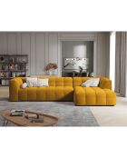 Canapé D'Angle Droit Velours Vesta 5 Places jaune - 320x170x68 cm