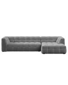 Canapé D'Angle Droit Velours Vesta 5 Places grise - 320x170x68 cm