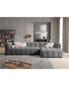 Canapé D'Angle Droit Velours Vesta 5 Places grise - 320x170x68 cm