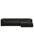 Canapé d'Angle Droit Velours Vesta 5 Places gris foncé - 320x170x68 cm