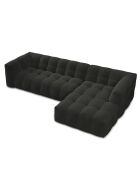 Canapé d'Angle Droit Velours Vesta 5 Places gris foncé - 320x170x68 cm