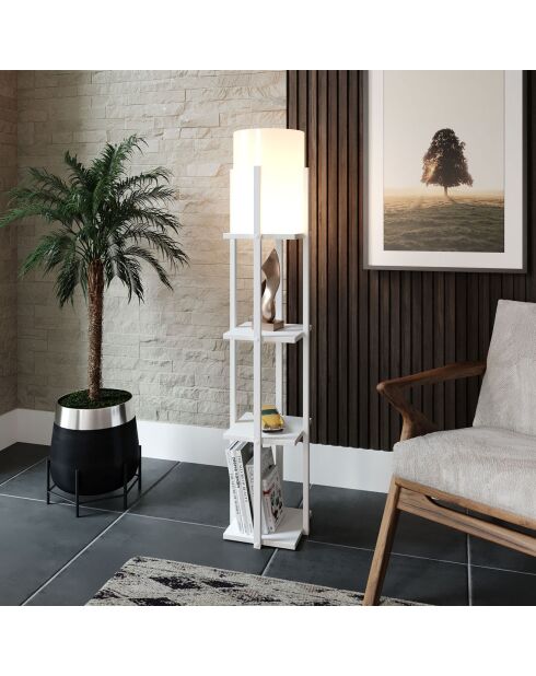 Nora weiße/natürliche Stehlampe - 135x21 cm
