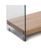 Bibliothèque à trois étagères Nancy 75 bois/transparent - 81x75x29.5 cm