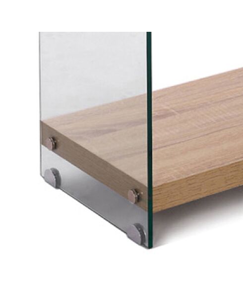 Bibliothèque à trois étagères Nancy 75 bois/transparent - 81x75x29.5 cm