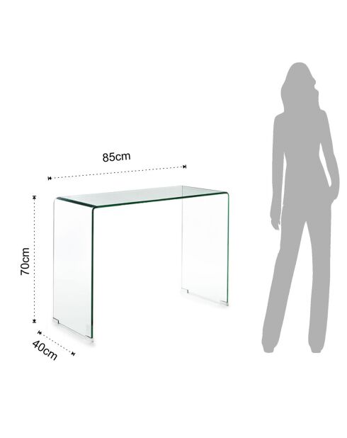 Table console Little Bridg transparent - 70x85x40 cm