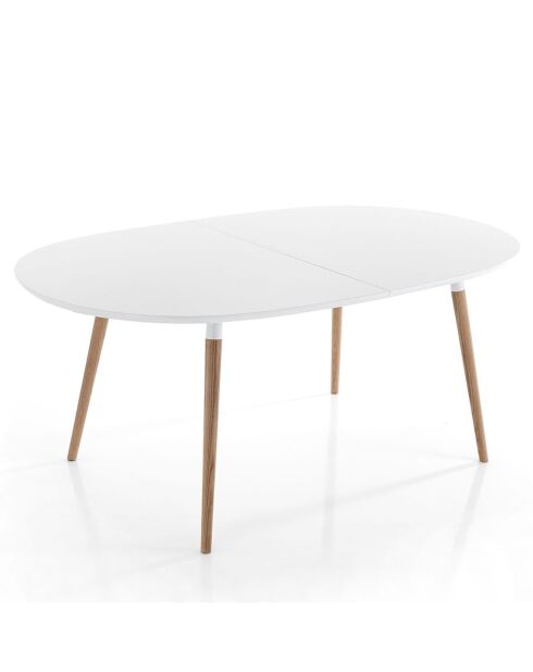 Table Ego Wood blanc/chêne - 75x105x170 cm