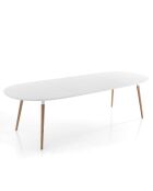 Table Ego Wood blanc/chêne - 75x105x170 cm
