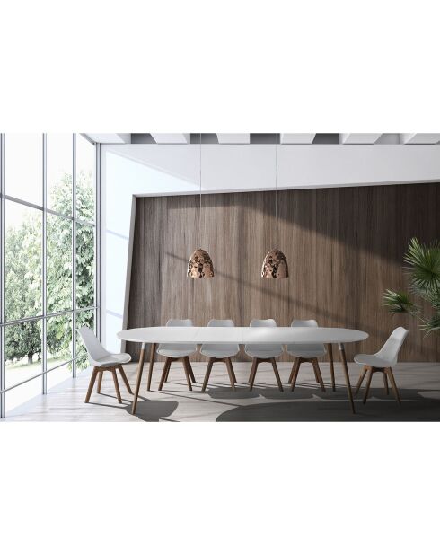 Table Ego Wood blanc/chêne - 75x105x170 cm