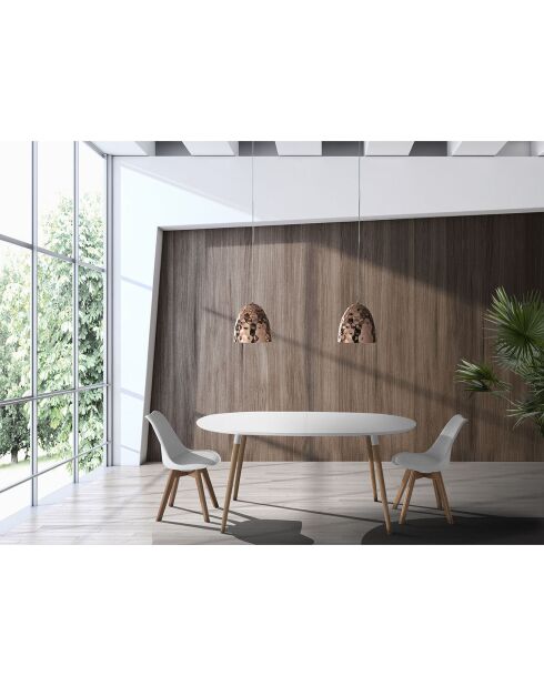 Table Ego Wood blanc/chêne - 75x105x170 cm