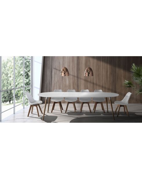 Table Ego Wood blanc/chêne - 75x105x170 cm
