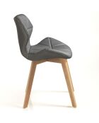 2 Chaises New Kemi-A gris/chêne - 77x48x55 cm