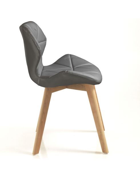 2 Chaises New Kemi-A gris/chêne - 77x48x55 cm