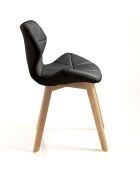2 Chaises New Kemi-A noir/chêne - 77x48x55 cm