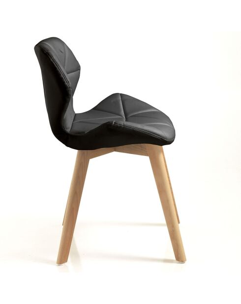 2 Chaises New Kemi-A noir/chêne - 77x48x55 cm