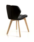 2 Chaises New Kemi-A noir/chêne - 77x48x55 cm