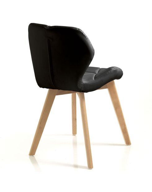 2 Chaises New Kemi-A noir/chêne - 77x48x55 cm