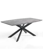 Table à rallonge Hics 2 ciment/noir - 76x90x160/210 cm