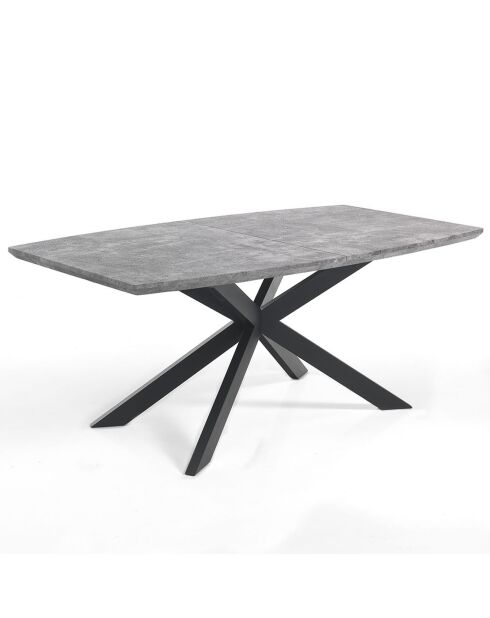 Table à rallonge Hics 2 ciment/noir - 76x90x160/210 cm