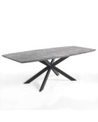 Table à rallonge Hics 2 ciment/noir - 76x90x160/210 cm
