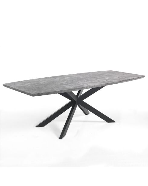 Table à rallonge Hics 2 ciment/noir - 76x90x160/210 cm