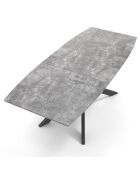 Table à rallonge Hics 2 ciment/noir - 76x90x160/210 cm