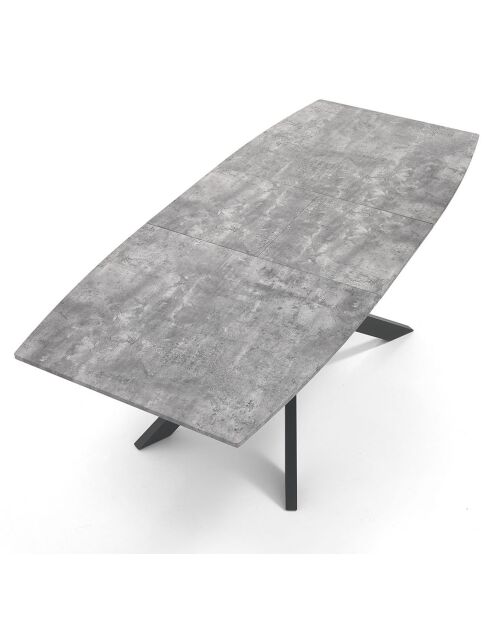 Table à rallonge Hics 2 ciment/noir - 76x90x160/210 cm