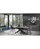 Table à rallonge Hics 2 ciment/noir - 76x90x160/210 cm