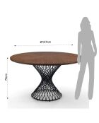 Table Clew noyer/noir - 75x137 cm