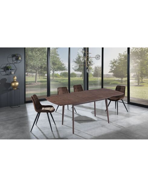 Table à rallonge Still noyer - 75x75x120/150 cm