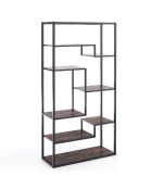 Armoire/Bibliothèque Jumble High noir/bois vieilli - 160x80x30 cm