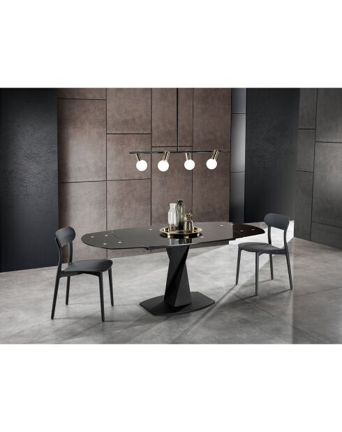 Table à rallonge Twisted noire - 77x95x105 cm