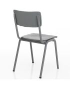 4 Chaises Old School grises - 80x44x57 cm