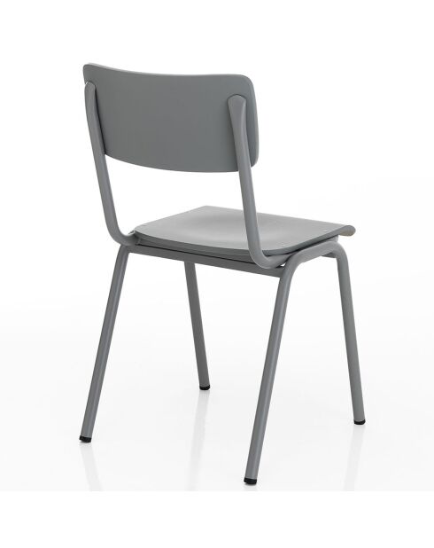 4 Chaises Old School grises - 80x44x57 cm